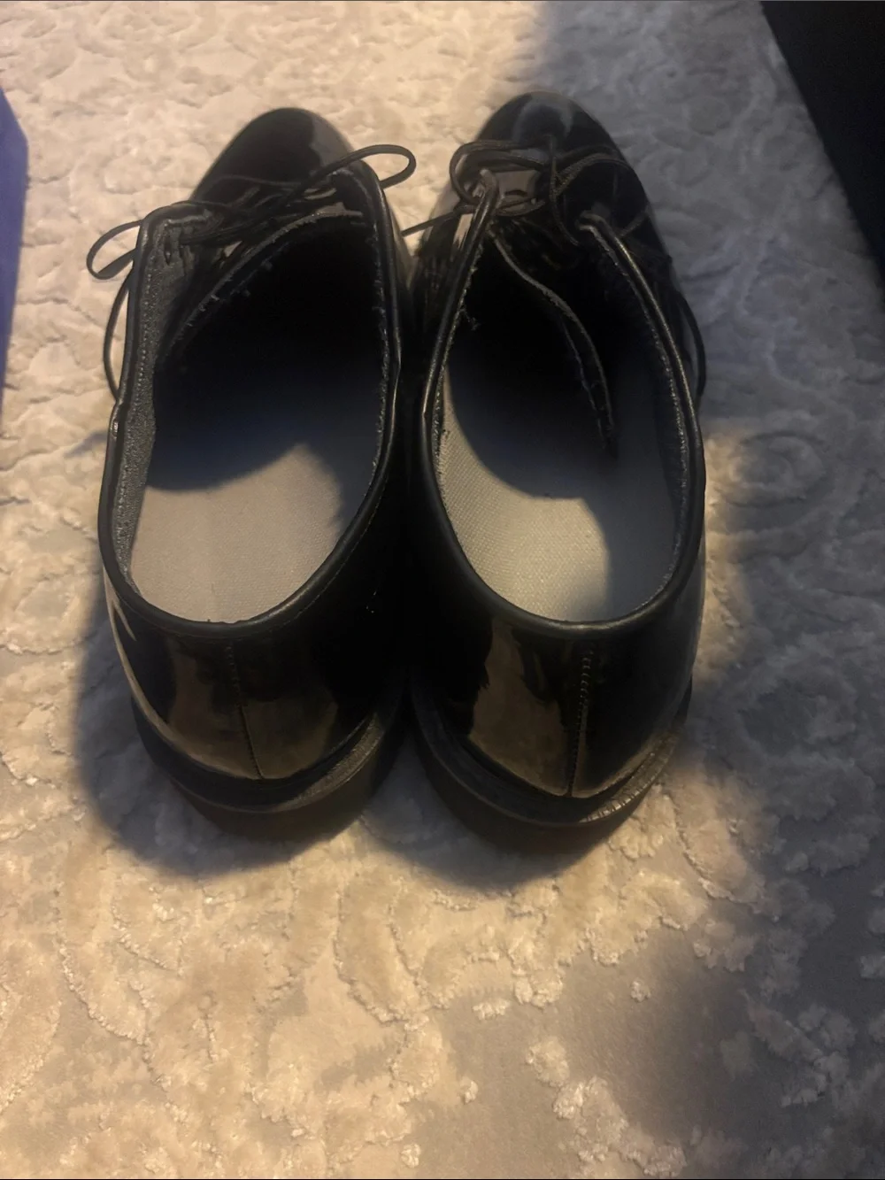 Vibram Men's Black Patent Leather Oxford Shoes